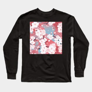 Sakura flower cherry blossom pattern Long Sleeve T-Shirt